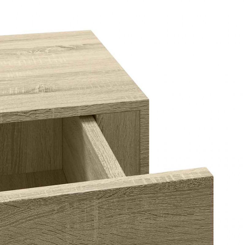 Półka ścienna z szufladą, kolor dębu, 60 x 23,5 x 10 cm, MDF