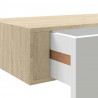 Półka ścienna z szufladą, dąb i biel, 60 x 23,5 x 10 cm, MDF