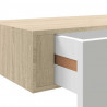 Półki ścienne z szufladą 2 szt., dąb i biel, 60x23,5x10 cm, MDF
