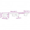 Półka ścienna pod umywalkę, stal i lite drewno akacjowe