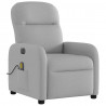 Rozkładany fotel masujący, elektryczny, szara, tkanina