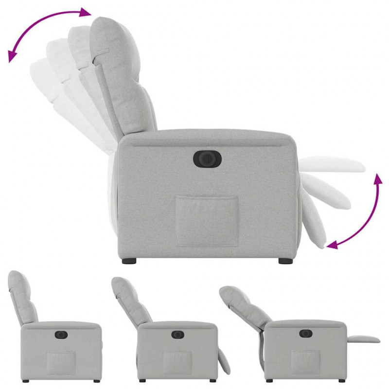 Elektryczny fotel rozkładany Cloud Grey Fabric