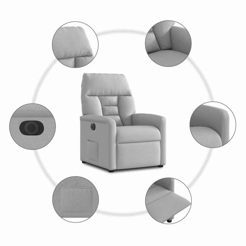 Elektryczny fotel rozkładany Cloud Grey Fabric