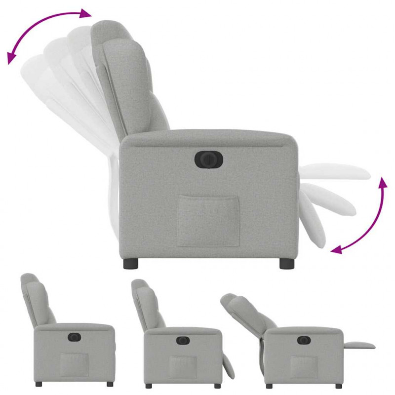Elektryczny fotel rozkładany Cloud Grey Fabric