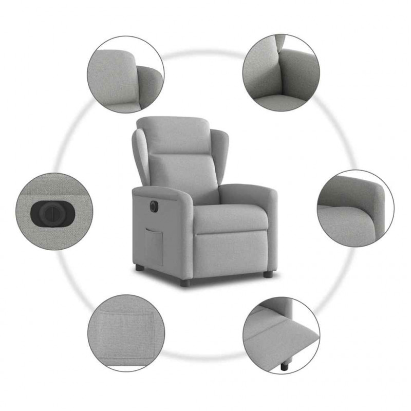 Elektryczny fotel rozkładany Cloud Grey Fabric