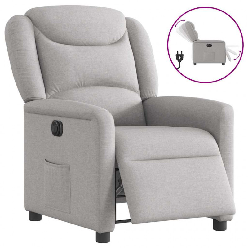 Elektryczny fotel rozkładany Cloud Grey Fabric