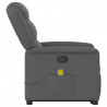 Podnoszony fotel masujący, rozkładany, ciemnoszary, tkanina