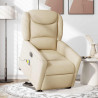 Podnoszony fotel masujący, elektryczny, rozkładany, kremowy