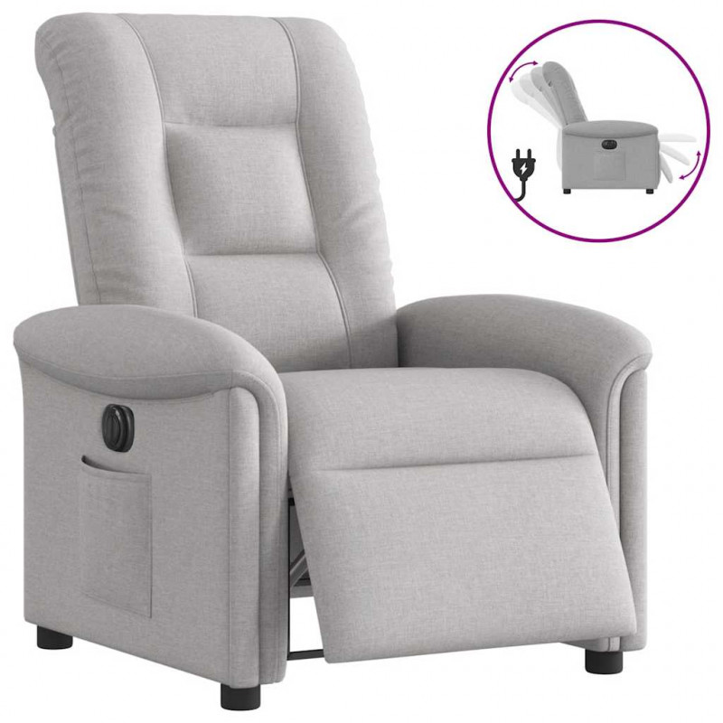 Elektryczny fotel rozkładany Cloud Grey Fabric