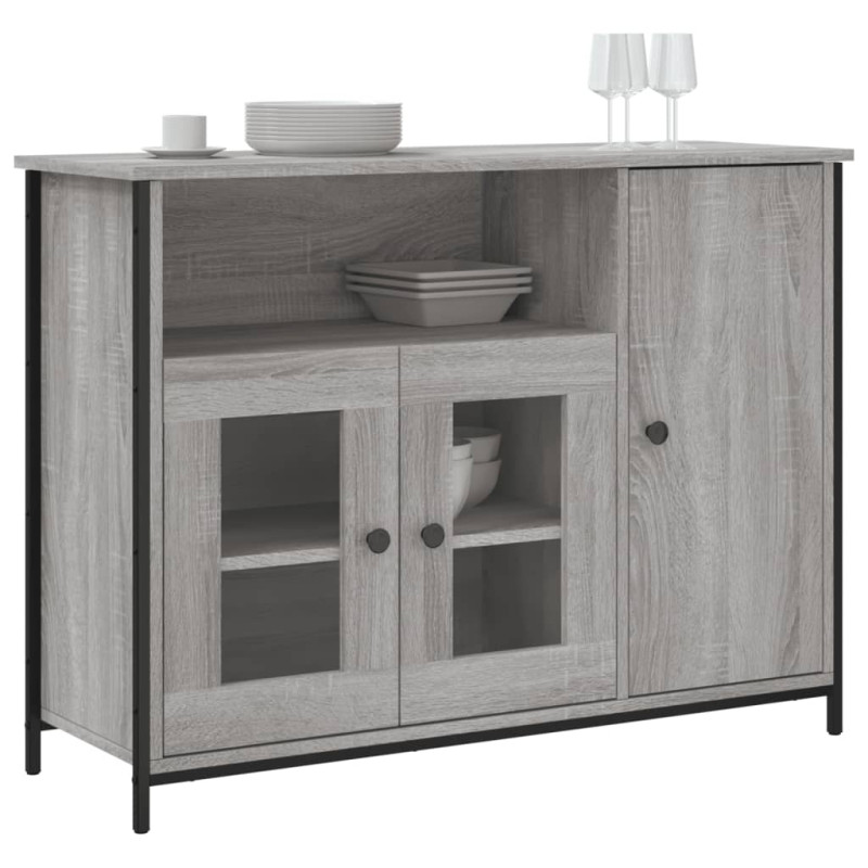 Szafka, szary dąb sonoma, 100x35x75 cm, materiał drewnopochodny