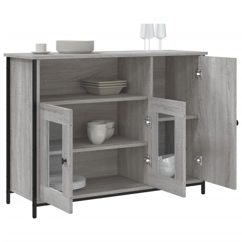 Szafka, szary dąb sonoma, 100x35x75 cm, materiał drewnopochodny