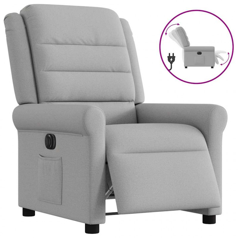 Elektryczny fotel rozkładany Cloud Grey Fabric