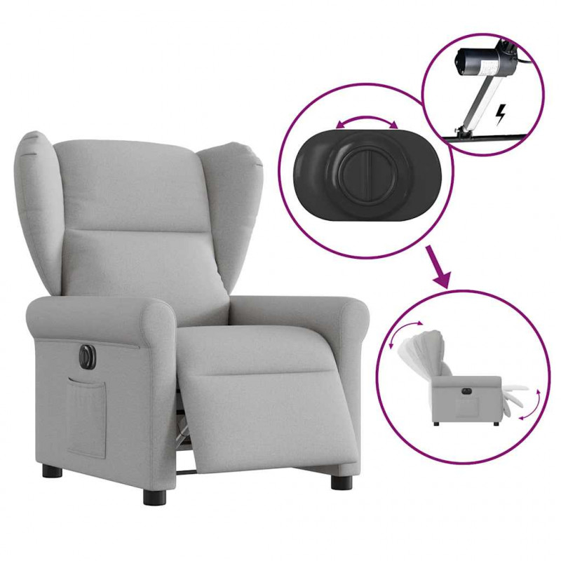 Elektryczny fotel rozkładany Cloud Grey Fabric