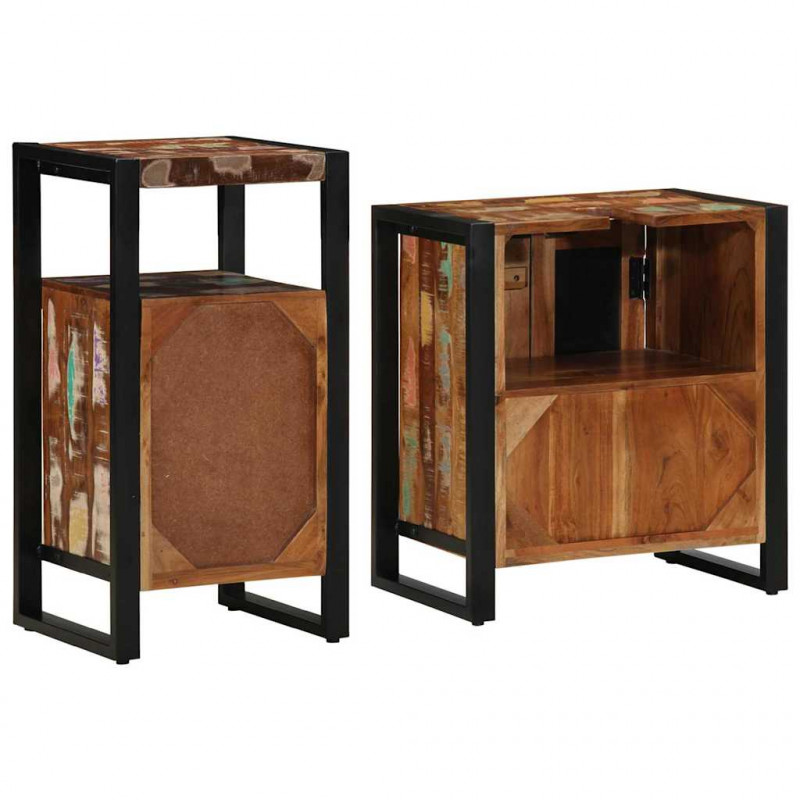 Zestaw mebli łazienkowych 2 pcs Lite Drewno Recyklingowe