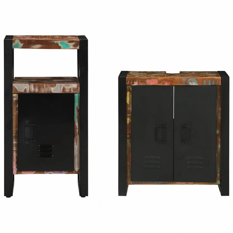 Zestaw mebli łazienkowych 2 pcs Lite Drewno Recyklingowe