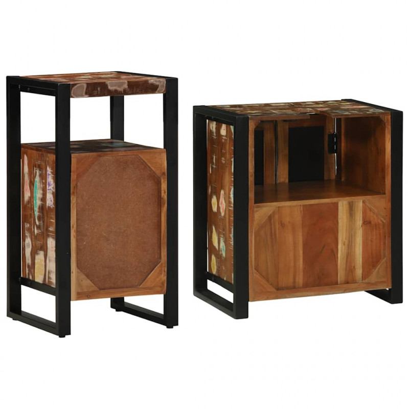 Zestaw mebli łazienkowych 2 pcs Lite Drewno Recyklingowe