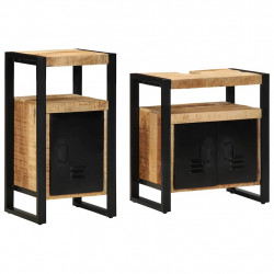 Zestaw mebli łazienkowych 2 pcs Twarde Szorstkie Drewno Mango