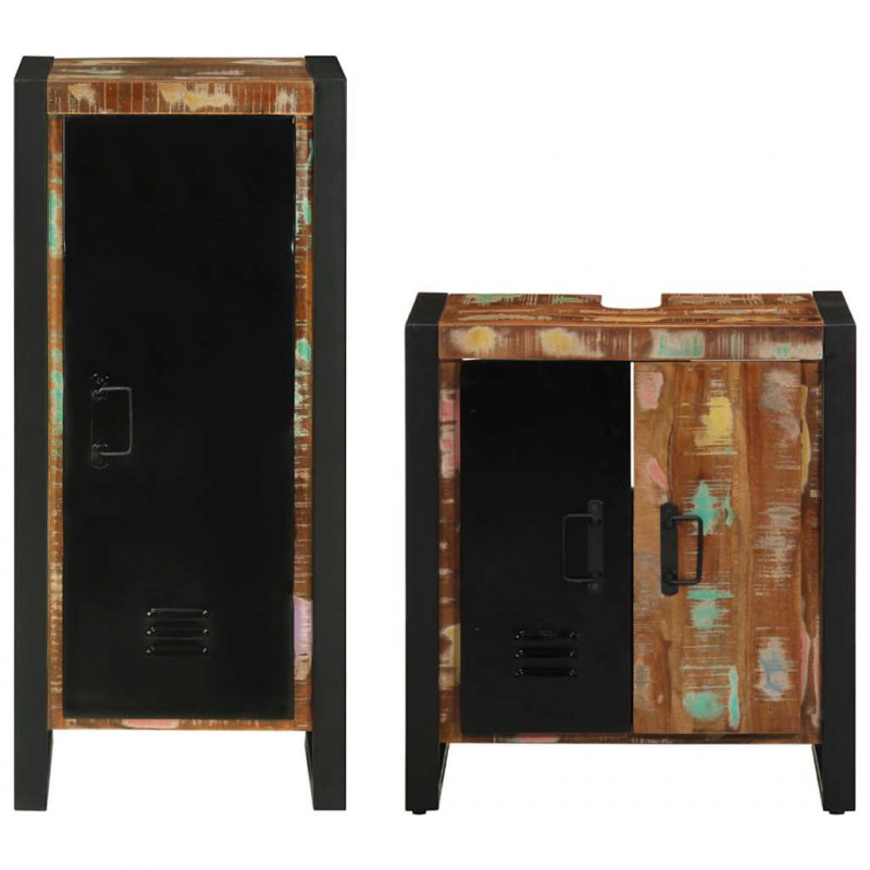 Zestaw mebli łazienkowych 2 pcs Lite Drewno Recyklingowe