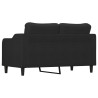 Sofa 2-osobowa, czarna, 140 cm, tapicerowana tkaniną
