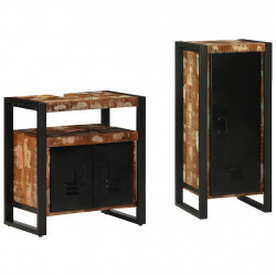 Zestaw mebli łazienkowych 2 pcs Lite Drewno Recyklingowe