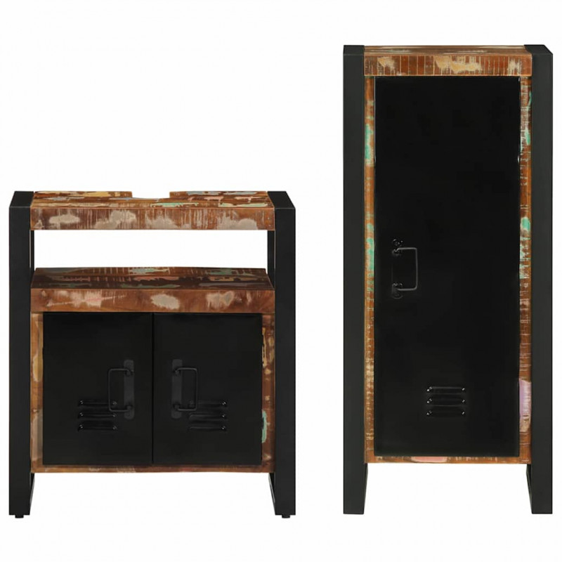 Zestaw mebli łazienkowych 2 pcs Lite Drewno Recyklingowe