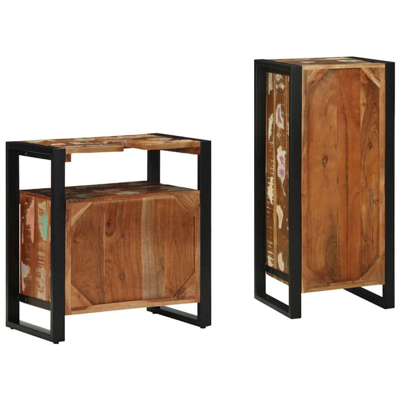 Zestaw mebli łazienkowych 2 pcs Lite Drewno Recyklingowe
