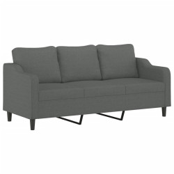 Sofa 3-osobowa, ciemnoszara, 180 cm, tapicerowana tkaniną