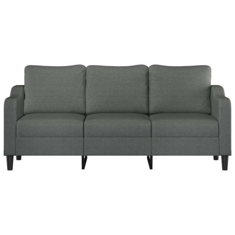 Sofa 3-osobowa, ciemnoszara, 180 cm, tapicerowana tkaniną