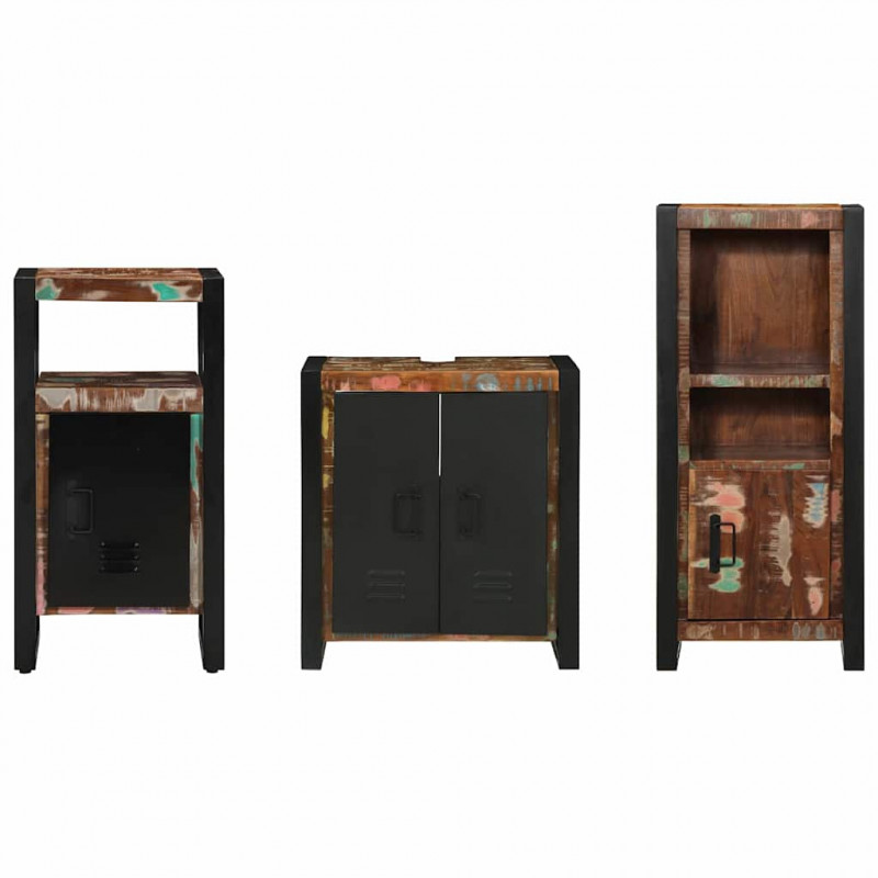 Zestaw mebli łazienkowych 3 pcs Lite Drewno Recyklingowe