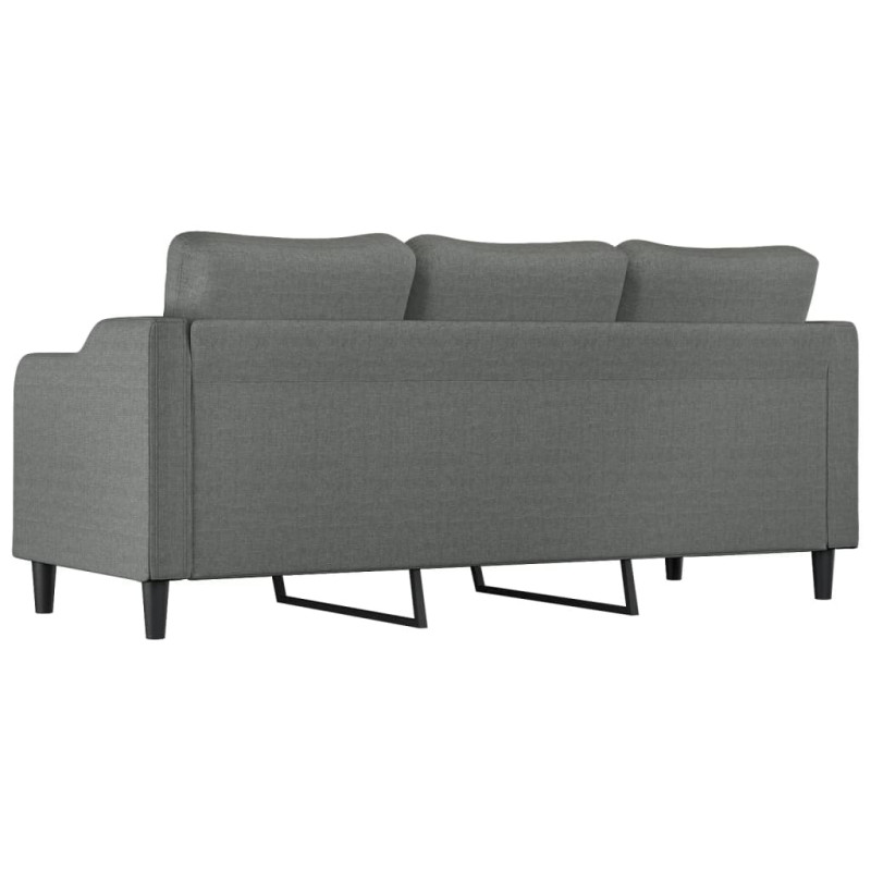 Sofa 3-osobowa, ciemnoszara, 180 cm, tapicerowana tkaniną