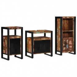 Zestaw mebli łazienkowych 3 pcs Lite Drewno Recyklingowe