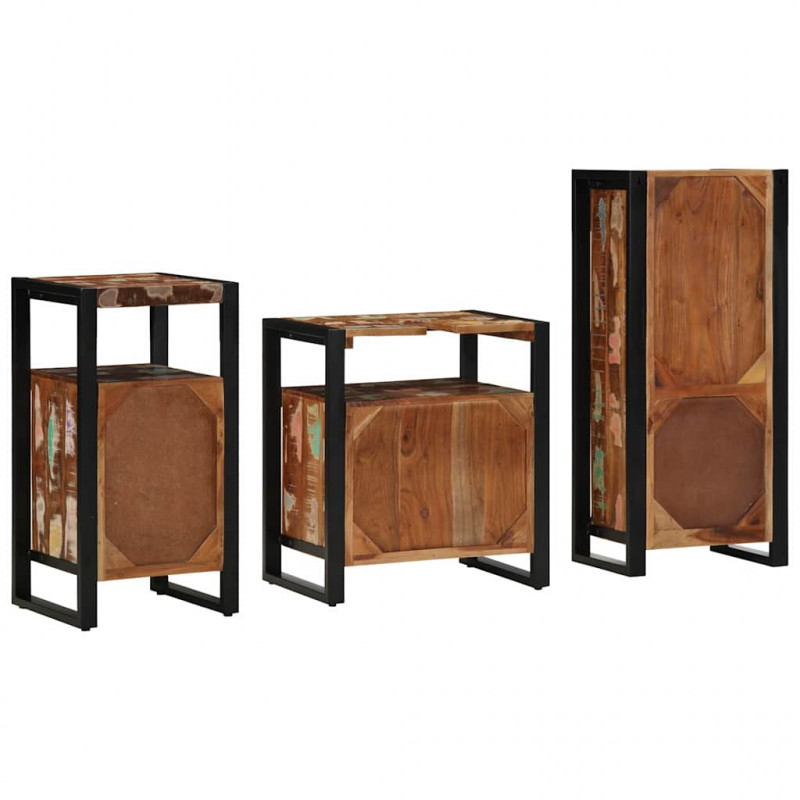 Zestaw mebli łazienkowych 3 pcs Lite Drewno Recyklingowe