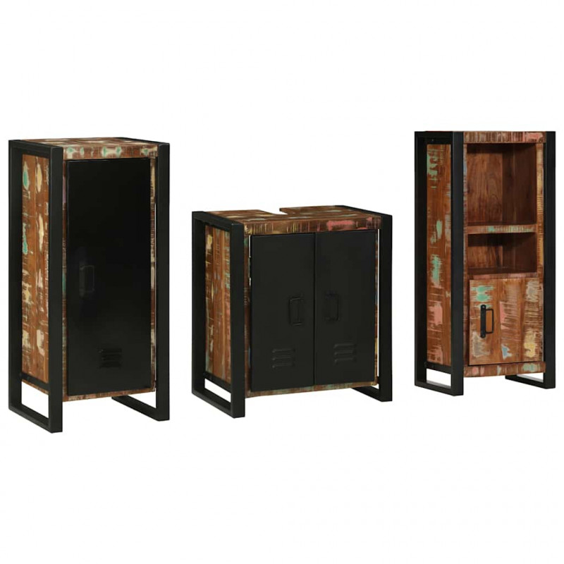 Zestaw mebli łazienkowych 3 pcs Lite Drewno Recyklingowe