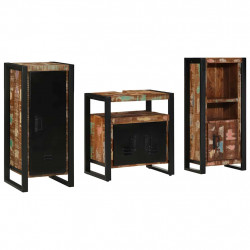 Zestaw mebli łazienkowych 3 pcs Lite Drewno Recyklingowe