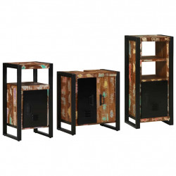 Zestaw mebli łazienkowych 3 pcs Lite Drewno Recyklingowe