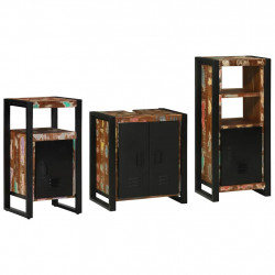 Zestaw mebli łazienkowych 3 pcs Lite Drewno Recyklingowe