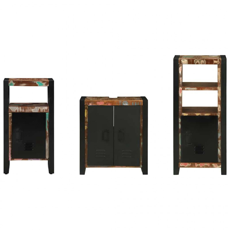 Zestaw mebli łazienkowych 3 pcs Lite Drewno Recyklingowe