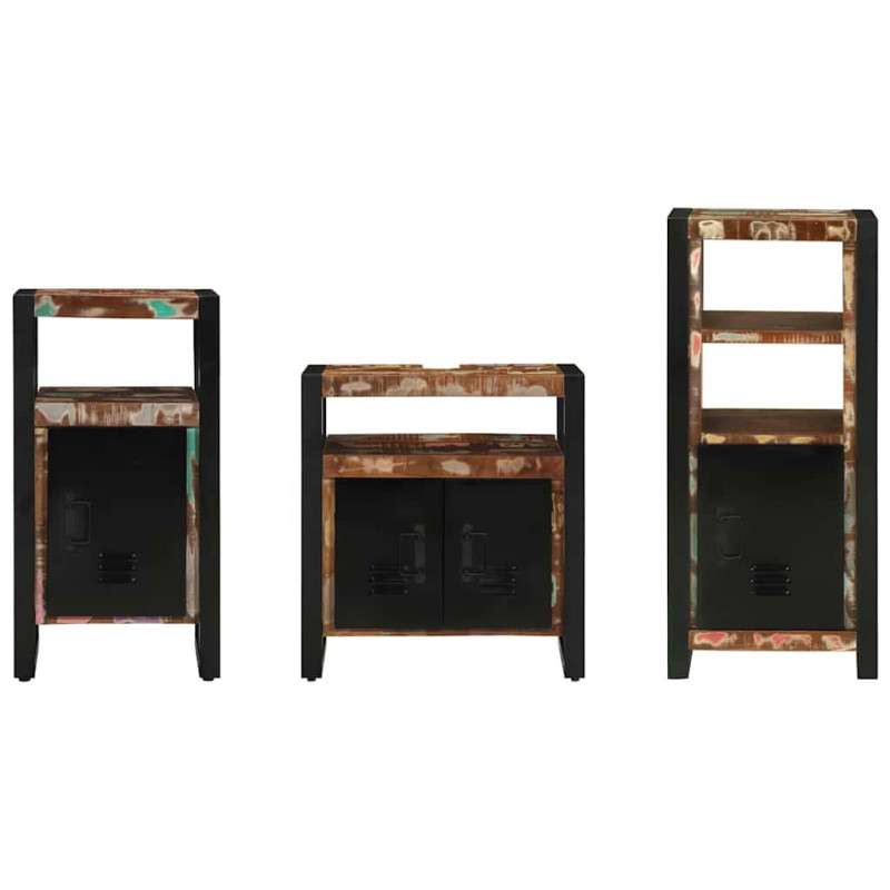 Zestaw mebli łazienkowych 3 pcs Lite Drewno Recyklingowe