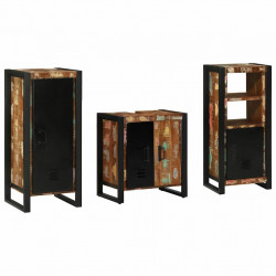 Zestaw mebli łazienkowych 3 pcs Lite Drewno Recyklingowe