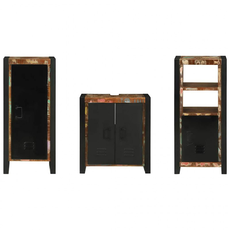 Zestaw mebli łazienkowych 3 pcs Lite Drewno Recyklingowe