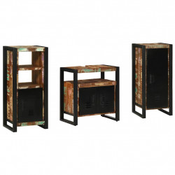 Zestaw mebli łazienkowych 3 pcs Lite Drewno Recyklingowe