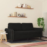 Sofa 2-osobowa, czarna, 140 cm, tapicerowana aksamitem
