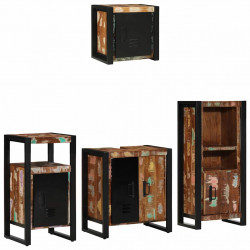 Zestaw mebli łazienkowych 4 pcs Lite Drewno Recyklingowe