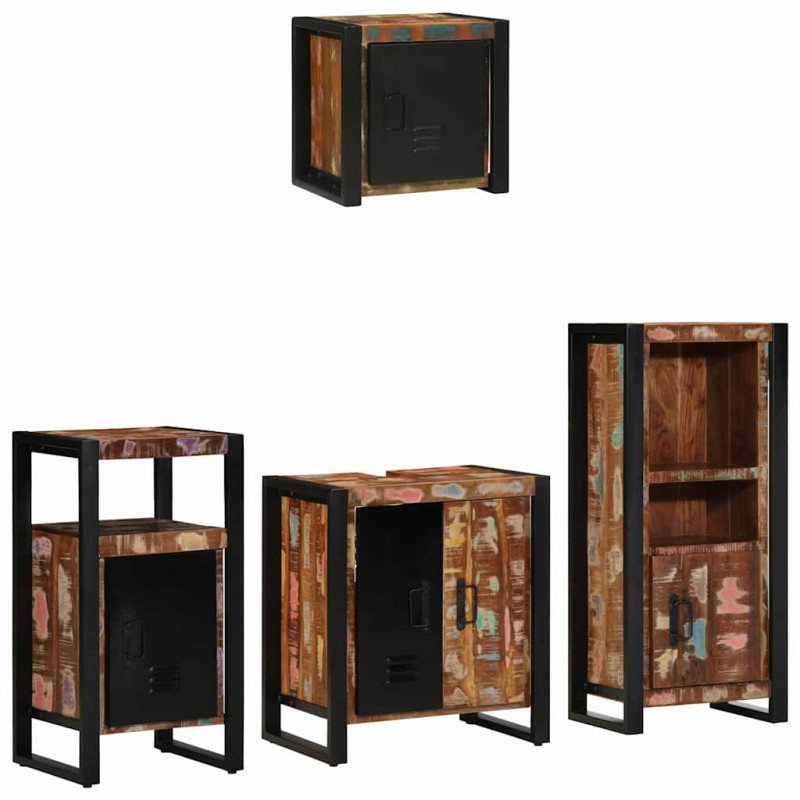 Zestaw mebli łazienkowych 4 pcs Lite Drewno Recyklingowe