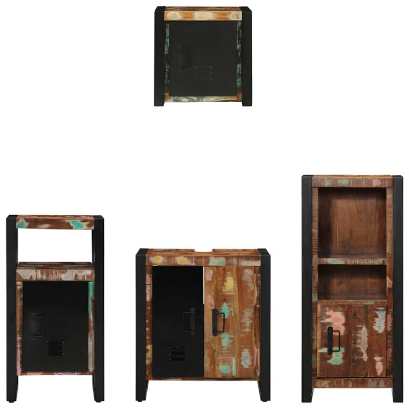 Zestaw mebli łazienkowych 4 pcs Lite Drewno Recyklingowe