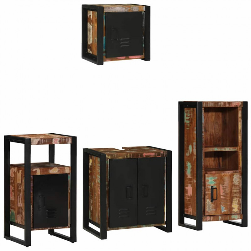 Zestaw mebli łazienkowych 4 pcs Lite Drewno Recyklingowe