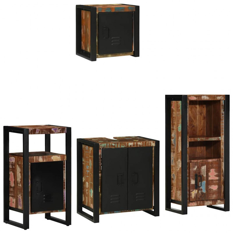 Zestaw mebli łazienkowych 4 pcs Lite Drewno Recyklingowe