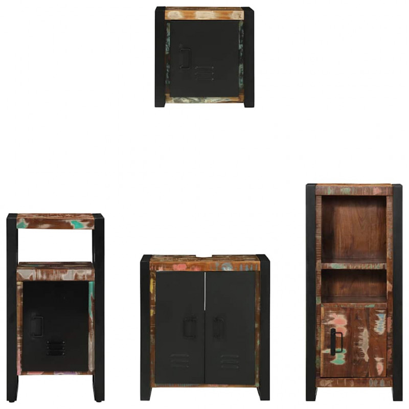 Zestaw mebli łazienkowych 4 pcs Lite Drewno Recyklingowe