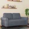 Sofa 2-osobowa, ciemnoszary, 120 cm, tapicerowana aksamitem
