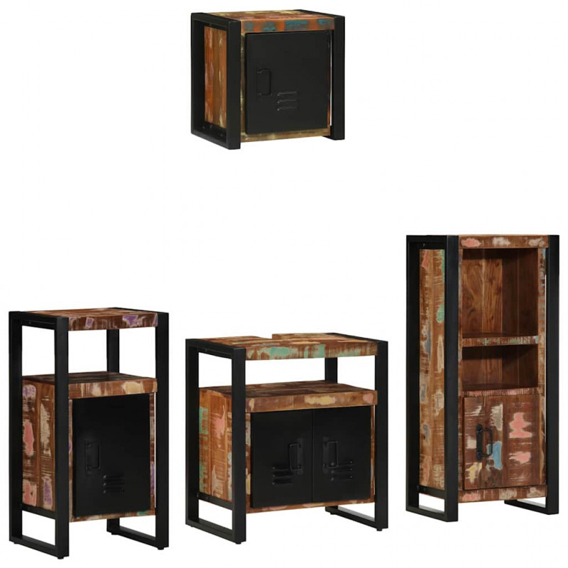 Zestaw mebli łazienkowych 4 pcs Lite Drewno Recyklingowe